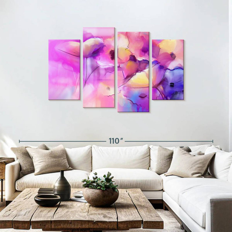 Avery Hot Pink Abstract, 48'' H X 75'' W