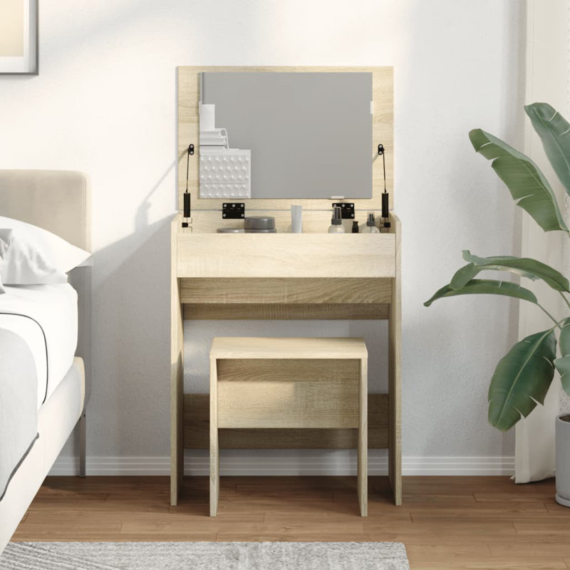 Dressing Table And Stool 60X40x113.5 Cm, Sonoma Oak