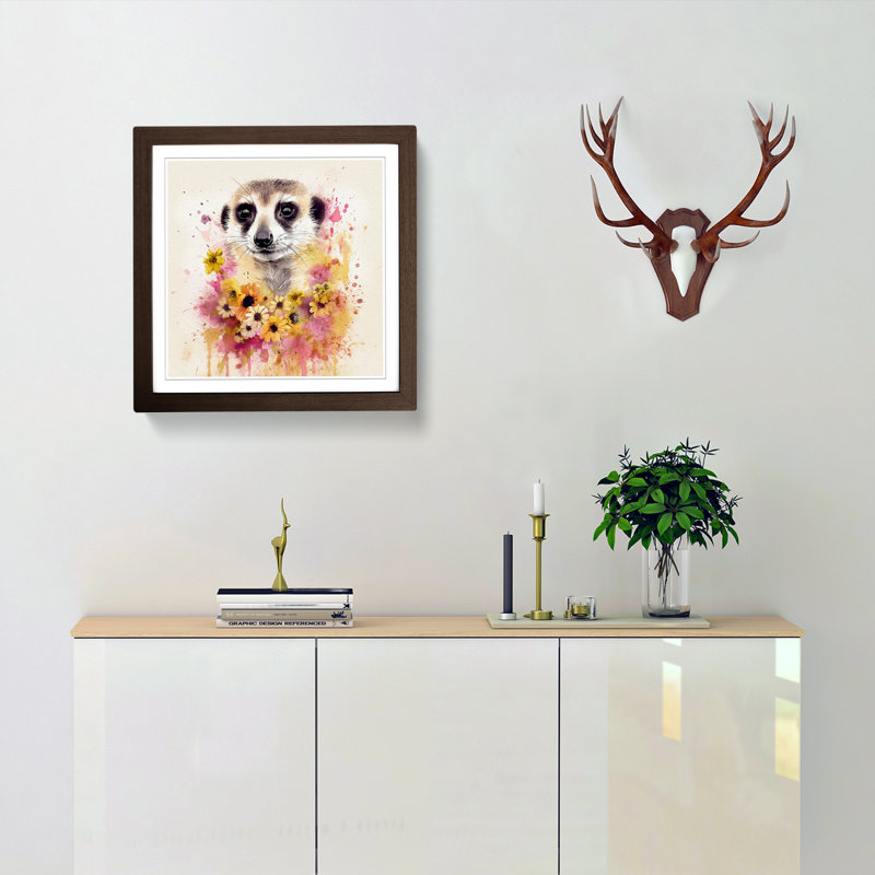 Meerkat No.1 - Framed Print, Walnut