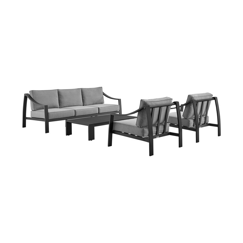Chaises longues de patio rembourrées durables, conception en aluminium moderne pour les espaces extérieurs