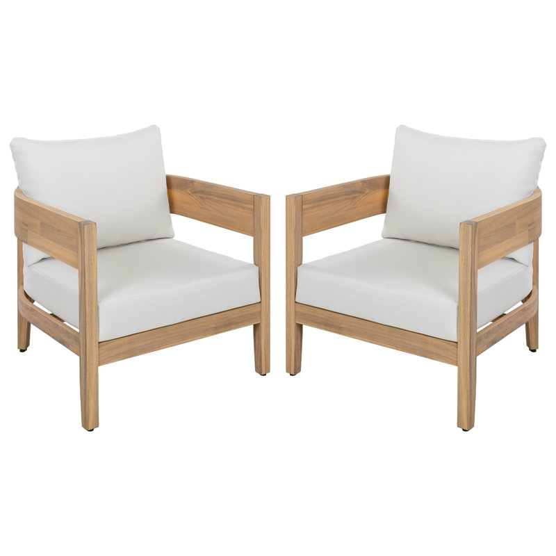 Ensemble de 2 chaises de patio Kaiiden, Oak/Ivory
