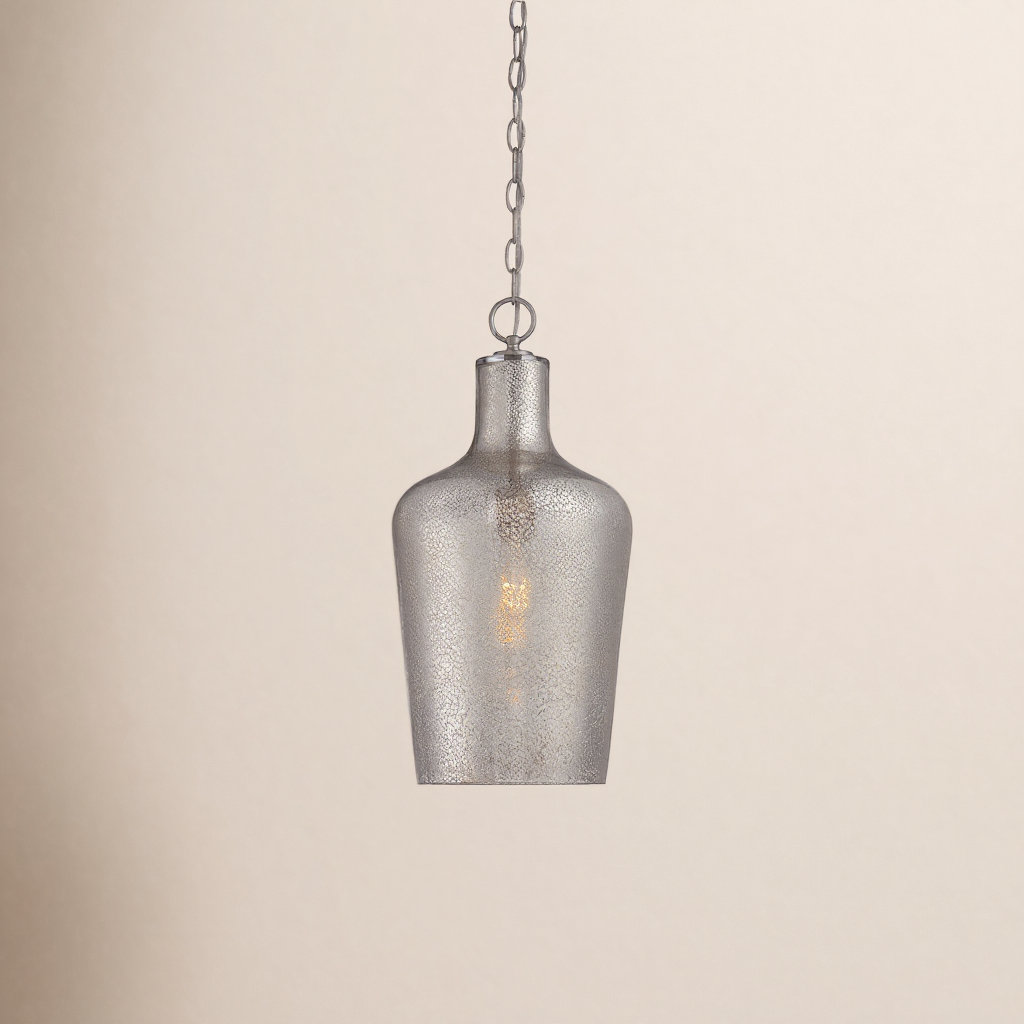 Dori Dimmable Bell Single Light Pendant, Mercury, Satin Nickel