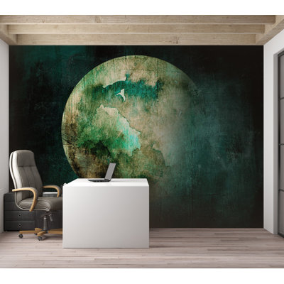 Abstract Wallpaper Wall Mural - Green Planet Impression