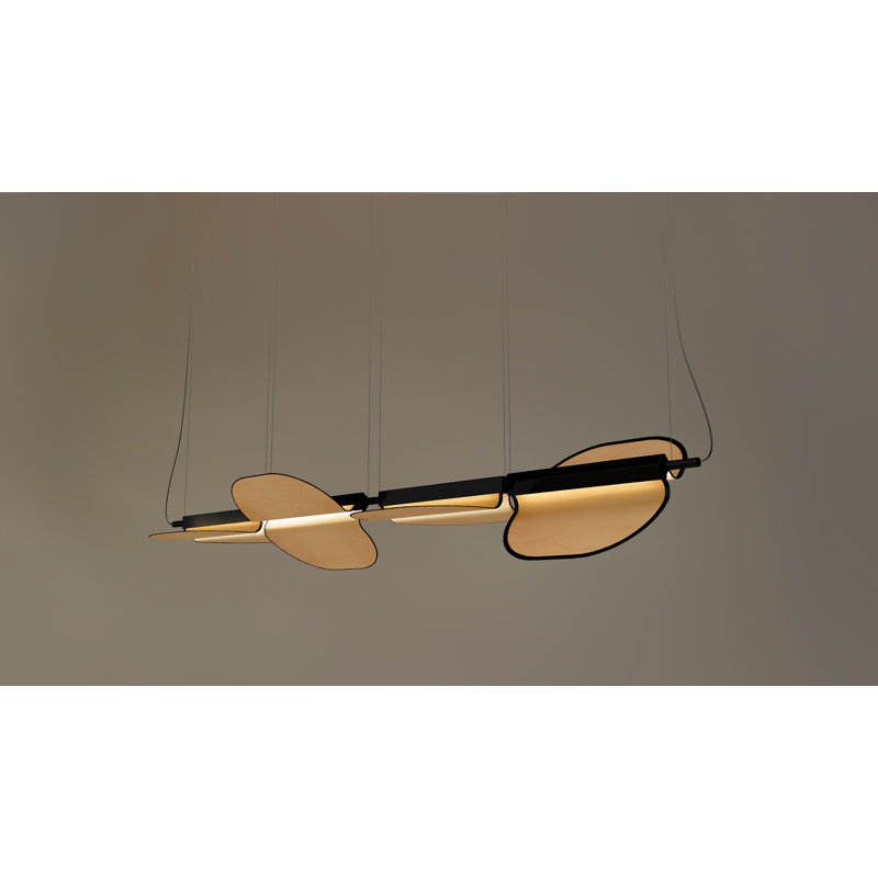 Omma 4 - Light LED Pendant, Matte Black, Natural Beech