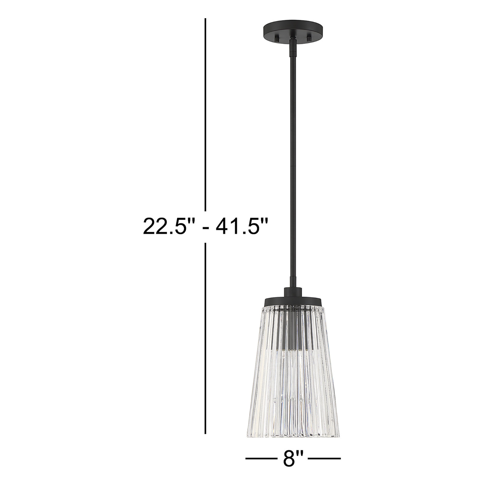 Jeanie 1-Light Single Cone Pendant, Matte Black