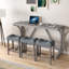 Ensemble de table de bar avec prise de courant, ensemble de table de bar et de chaises, ensemble de table de salle à manger 4 pièces, ensemble de table de petit déjeuner industriel, pour salon, salle à manger, salle de jeux