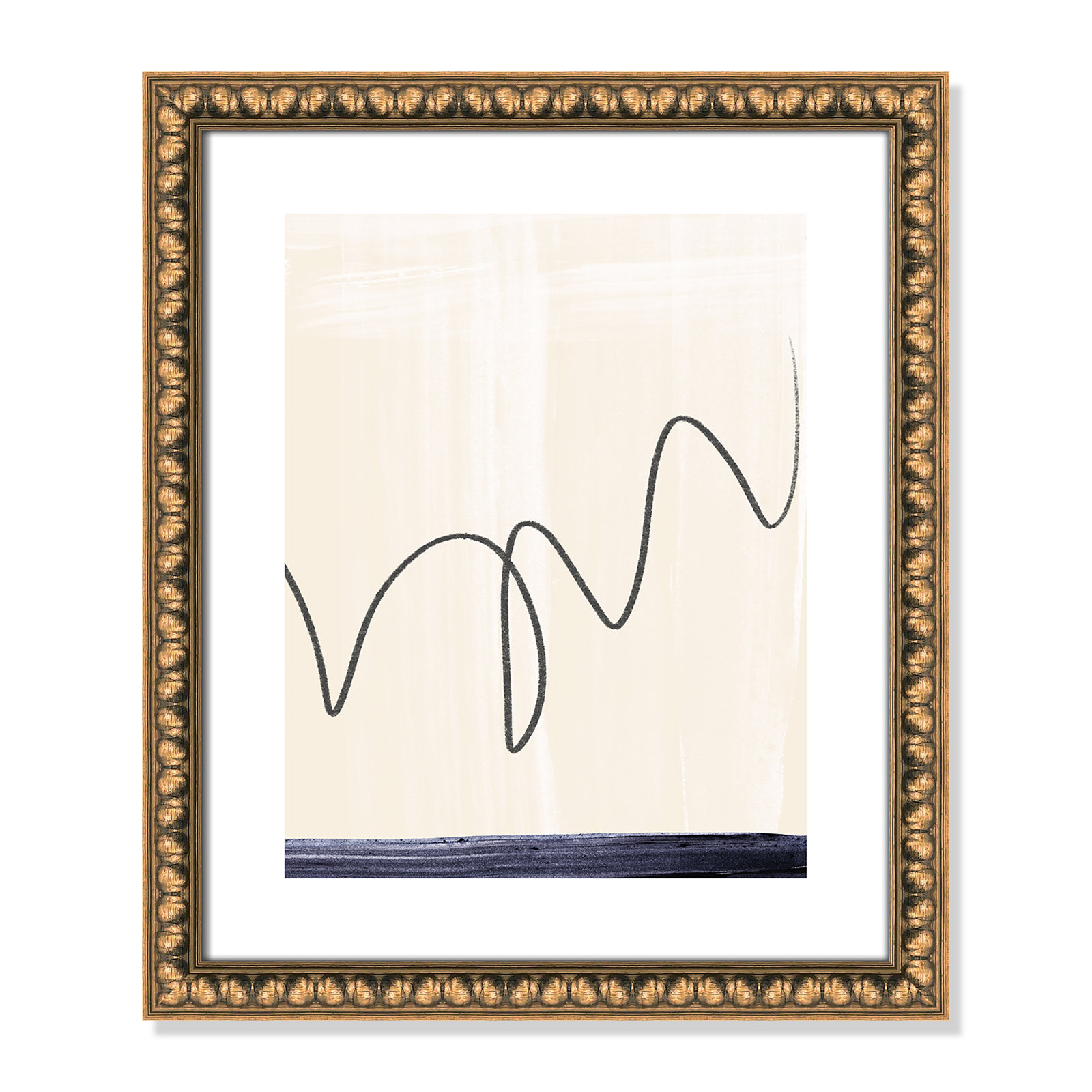 Departured II - Picture Frame Painting Print, Gold Bead Framed Paper, 20" H x 17" W x 1.13" D