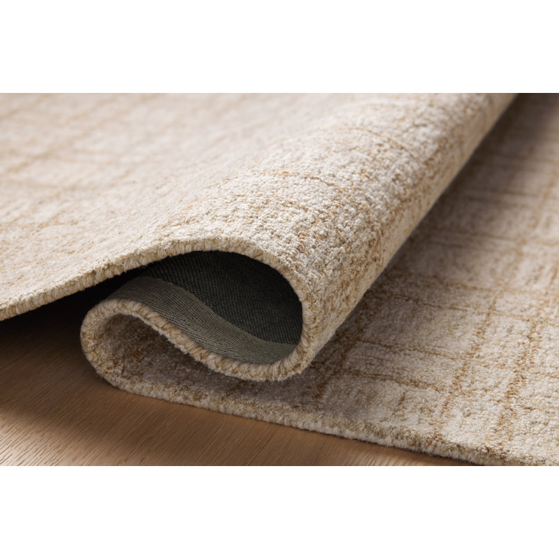 Polly Khaki and Sand Hand-Tufted Wool Accent Rug 2' x 5'