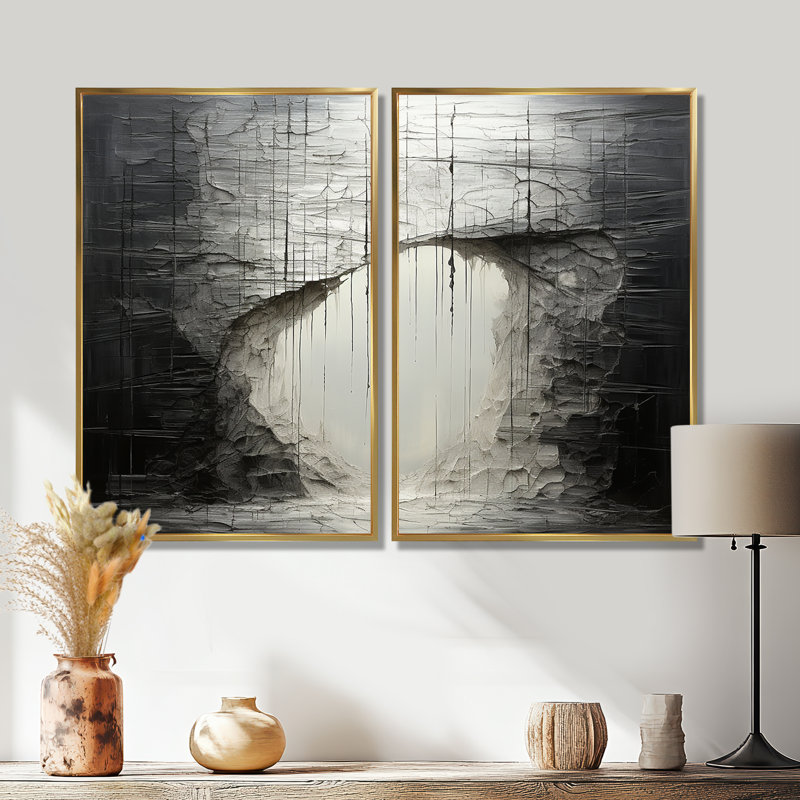 Minimalisme, solitude, méditation, impression sur toile, H 36 po x l 48 po, Reproduction encadrée sans passe-partout, Doré