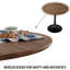 Table de salle à manger ronde en grain de bois foncé, table de salle à manger moderne, table de salle à manger, plateau de table en panneau de fibres à densité moyenne et base mate peinte par pulvérisation en fer, table de salle à manger ovale moderne, table basse Mid-Century
