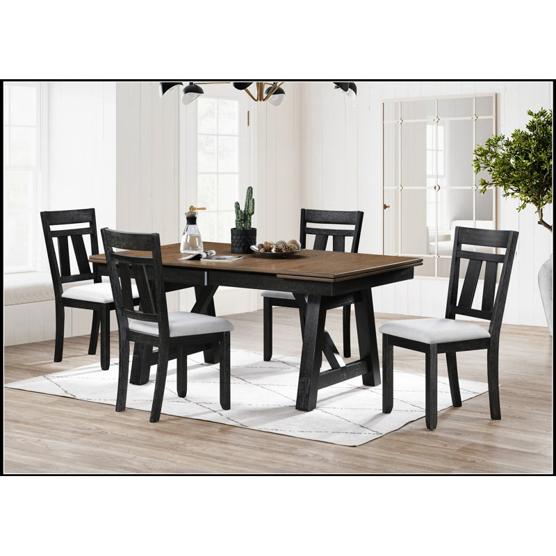 Ensemble de chaises d'appoint 2 pièces de style chalet avec siège rembourré, conception transitionnelle pour le confort et l'élégance dans les salles à manger