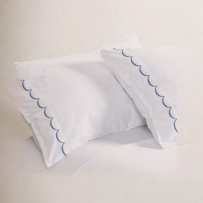 600 Thread Count Brushed Cotton Sateen Pillowcase, King, Blue