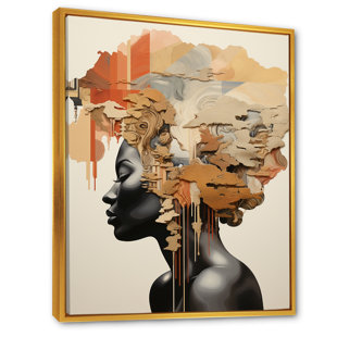 Minimalism African Woman Portrait - African Art Canvas Art