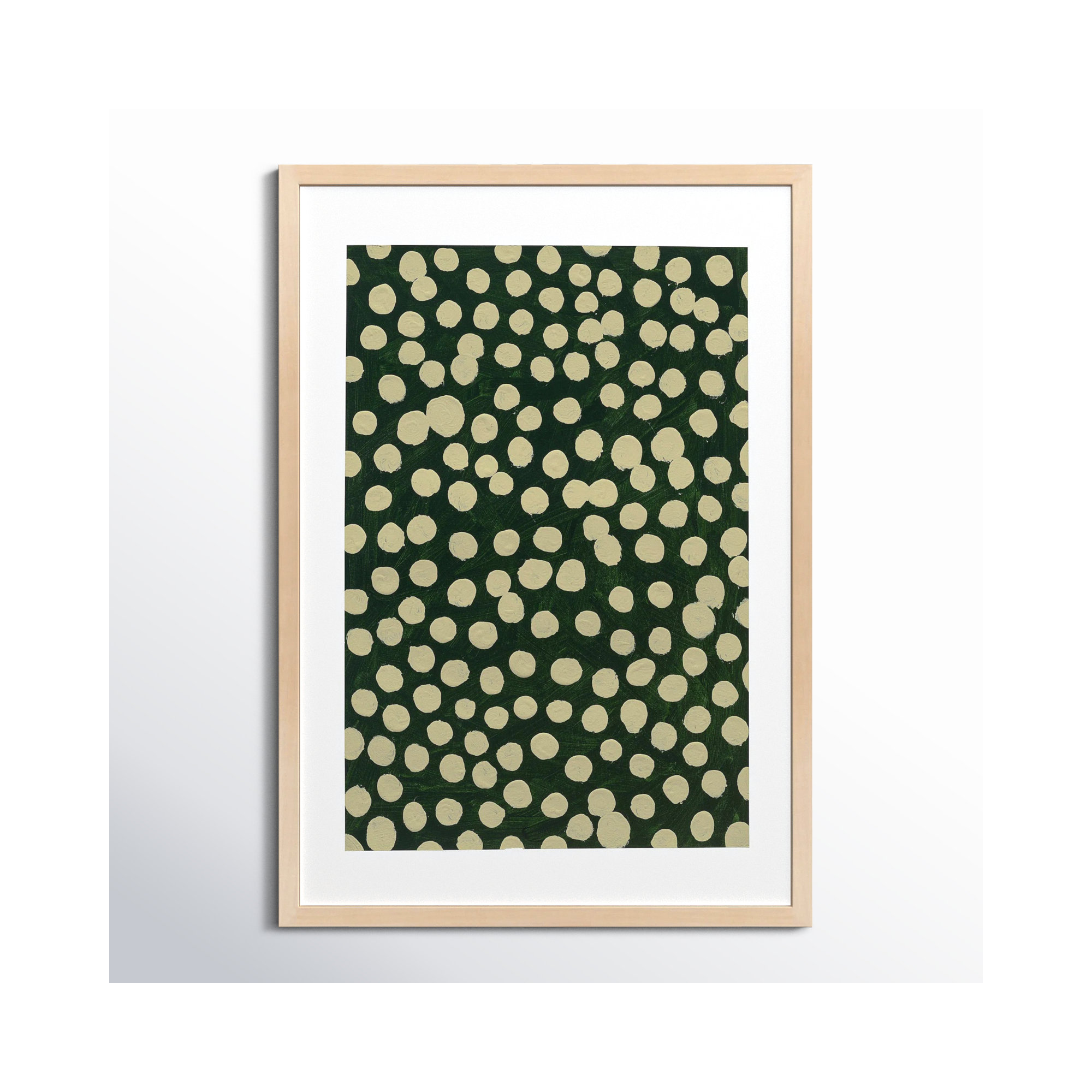 Lichen On Winter Green by Michela Sorrentino, 50" H x 35" W x 1.25" D, Brown