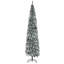 Grand arbre de Noël artificiel mince enneigé et enneigé avec branches réalistes-1838023950
