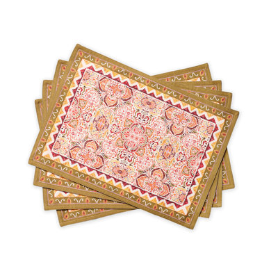 Ensemble de 4 napperons Maison d'Hermine Damas 100 % coton - 33 x 48 cm