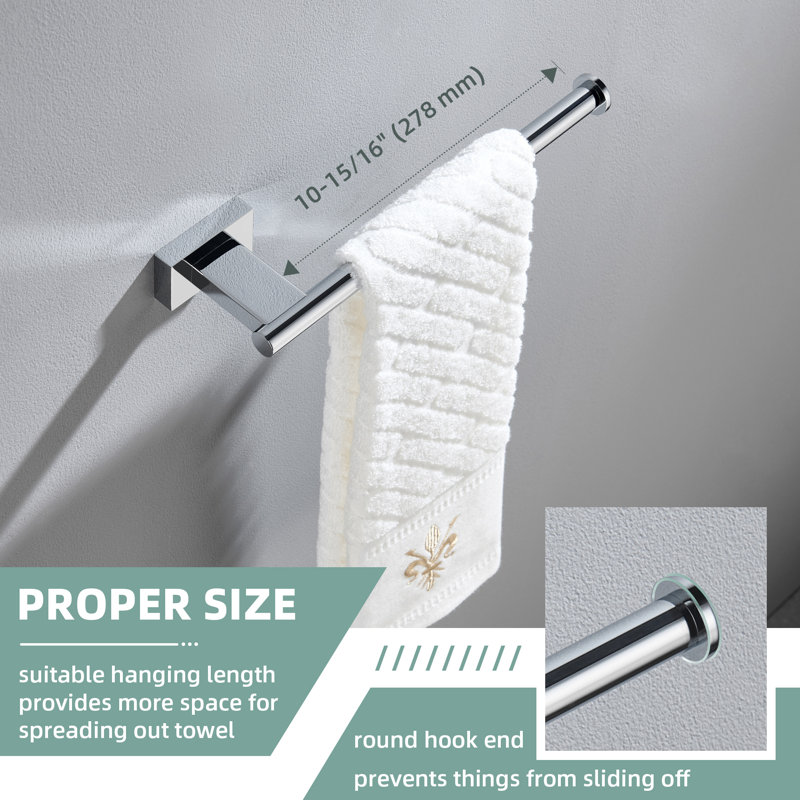 Porte-serviettes mural en acier inoxydable SUS304, Chrome chrome