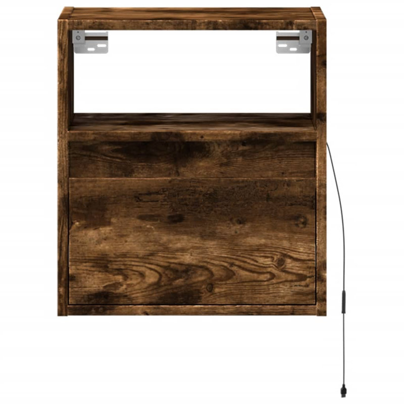 Armoire de chevet murale vidaXL, Chêne fumé, Individuel