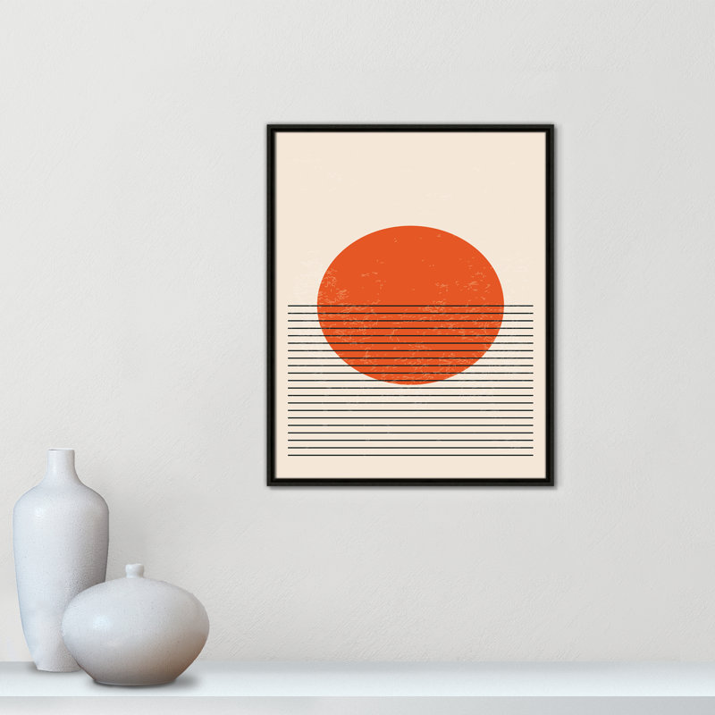 «Bright Minimal Series # 2» par Stanley, Toile avec cadre, L 23,5 po x H 29,5 po, Flottant espresso