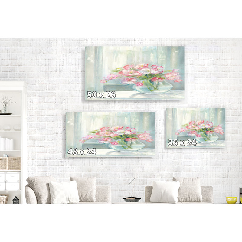 Fleurs dans une fenêtre, vase, lumineux, rose, rouge, vert, soleil, gris, floral, bouquet, H 26 po x l 50 po x P 1,5 po