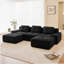 Canapé modulaire en forme de U de 117 pouces avec tissu en velours côtelé, assise profonde, repose-pieds mobile et design capitonné pour des espaces de vie élégants-178130663-178130656
