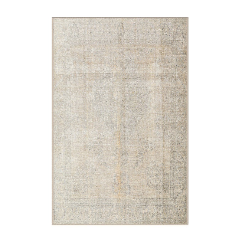 Tapis beige / rose clair Dutson, Rectangle 2 pi x 5 pi