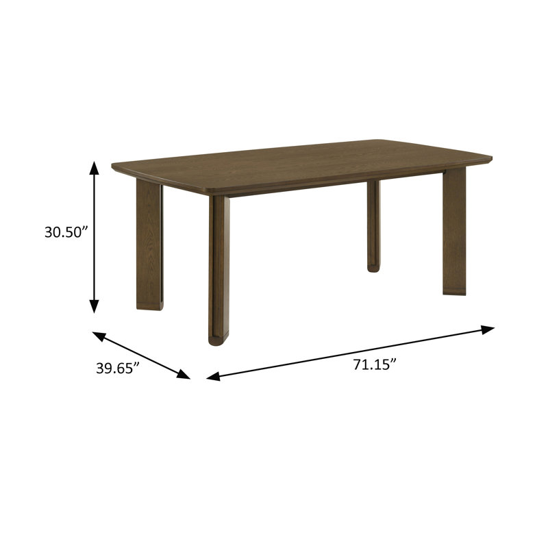 Table de salle à manger contemporaine 71,15 po, brun