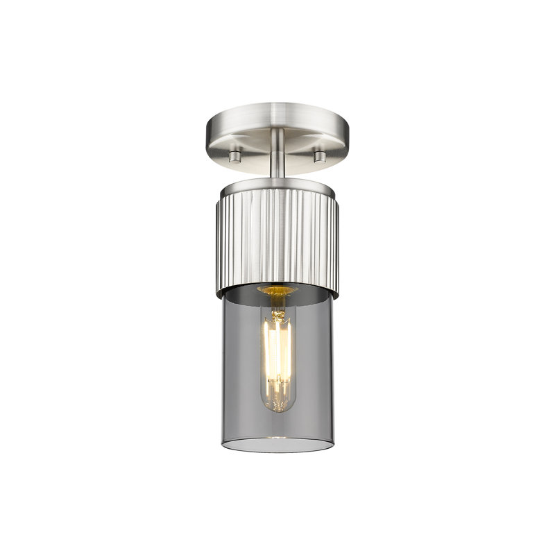 Plafonnier encastré 12 lumières Bolivar, Nickel satiné, H 8,75 po x l 4 po x P 4 po, Plaqué couleur fumée