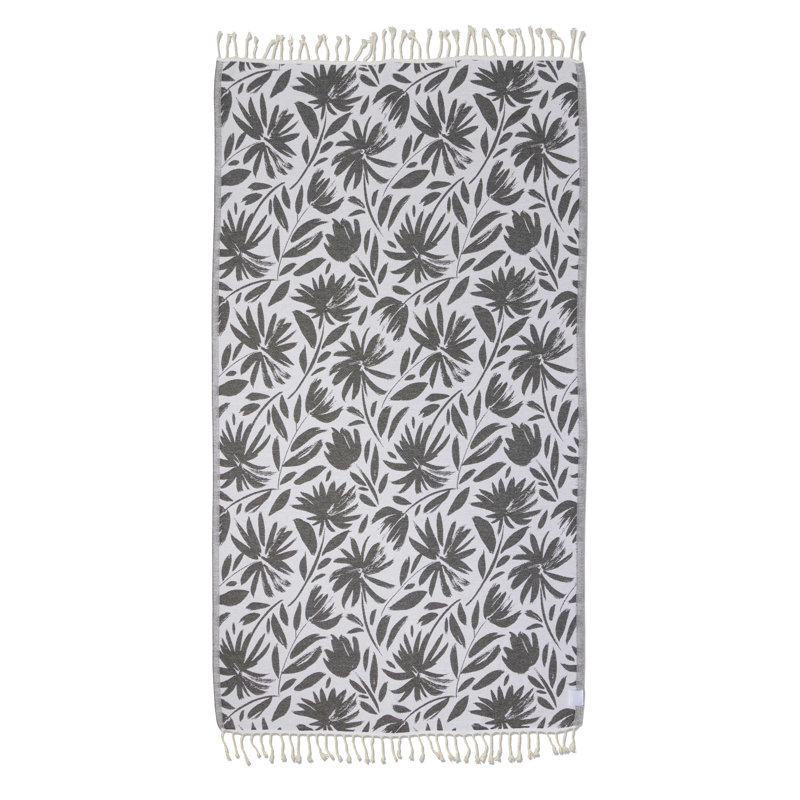 Serviette de plage en coton biologique Chanyah, Noir