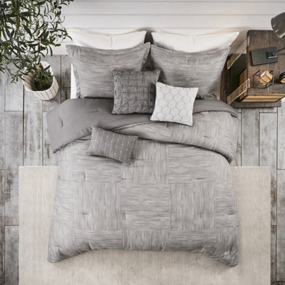 Édredon gris en microfibre 7 po