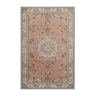 Tapis gris Tabriz lavable à la machine