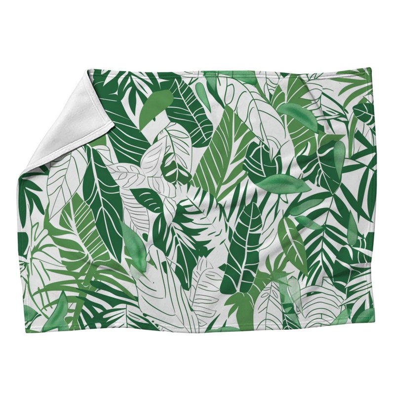 Leafy Art Fleece Throw Blanket - Cool pattern Throws for Sofas or Beds, 50" W x 60" L
