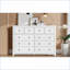 Commode en bois d'ingénierie moderne à 9 tiroirs blanc neige | Moderne | Chambre à coucher