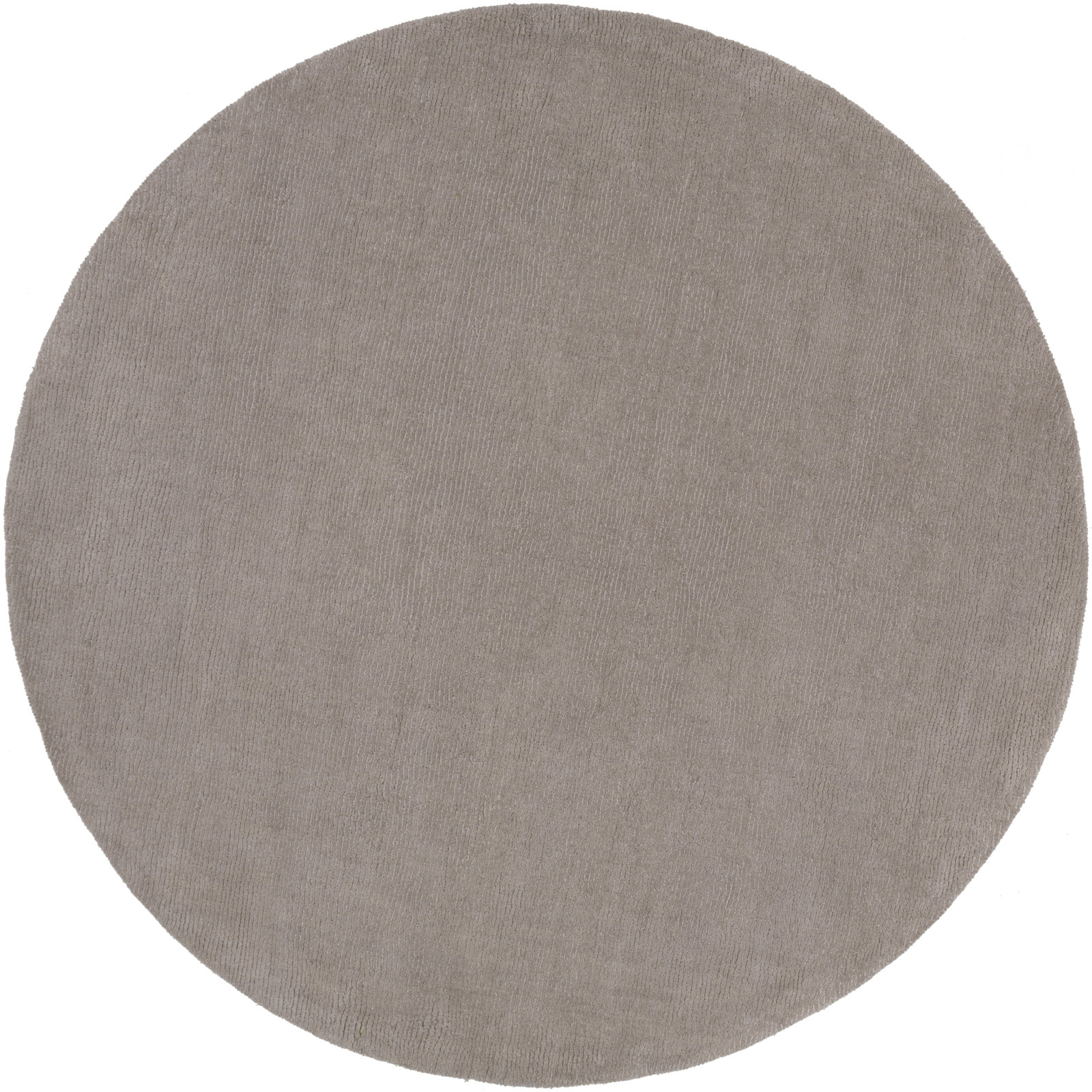 Crowe Dark Gray Hand-Loomed Striped Wool Rug, Round 6'