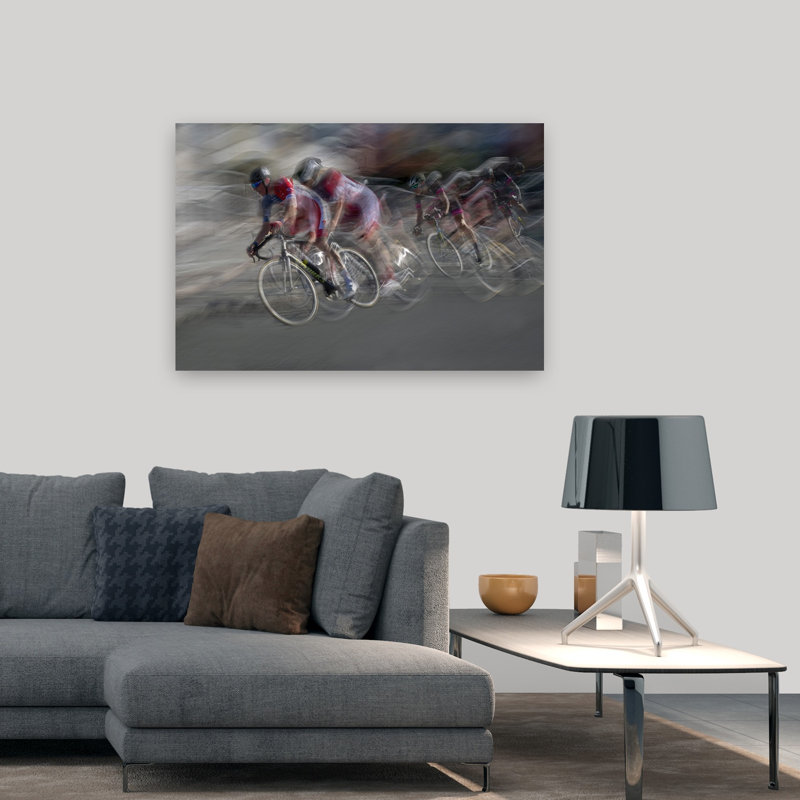 «Dynamic Cycling Motion», impression murale contemporaine, 32" H x 48" W