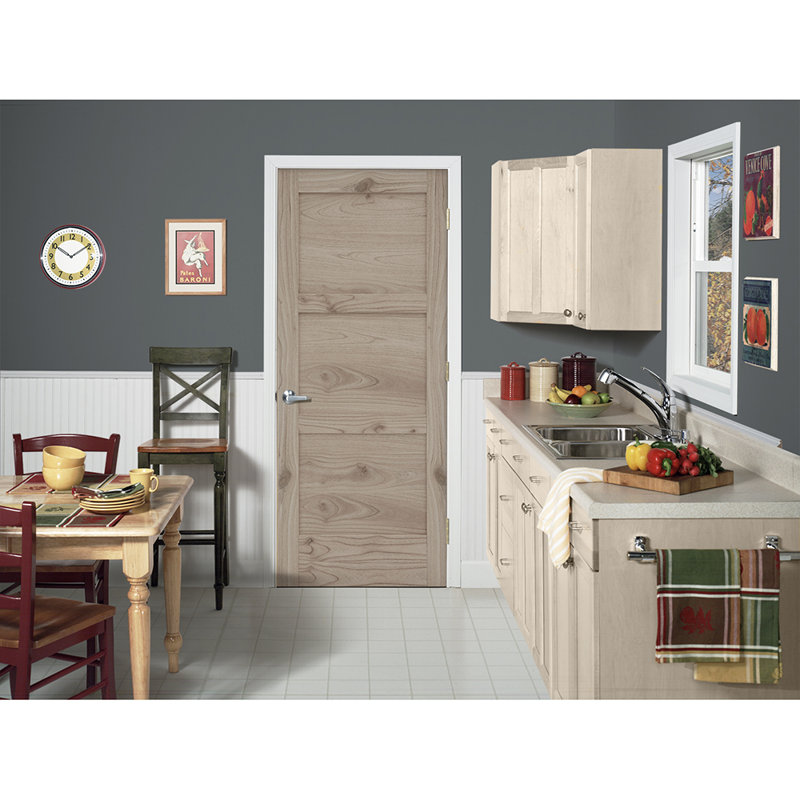 Porte intérieure en dalle de cèdre blanc brut 3 panneaux MODA, 32 po x 80 po