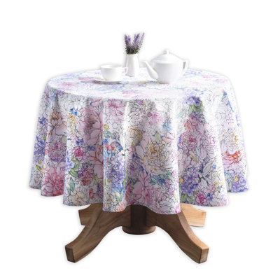 Floral 100% Cotton Round Tablecloth