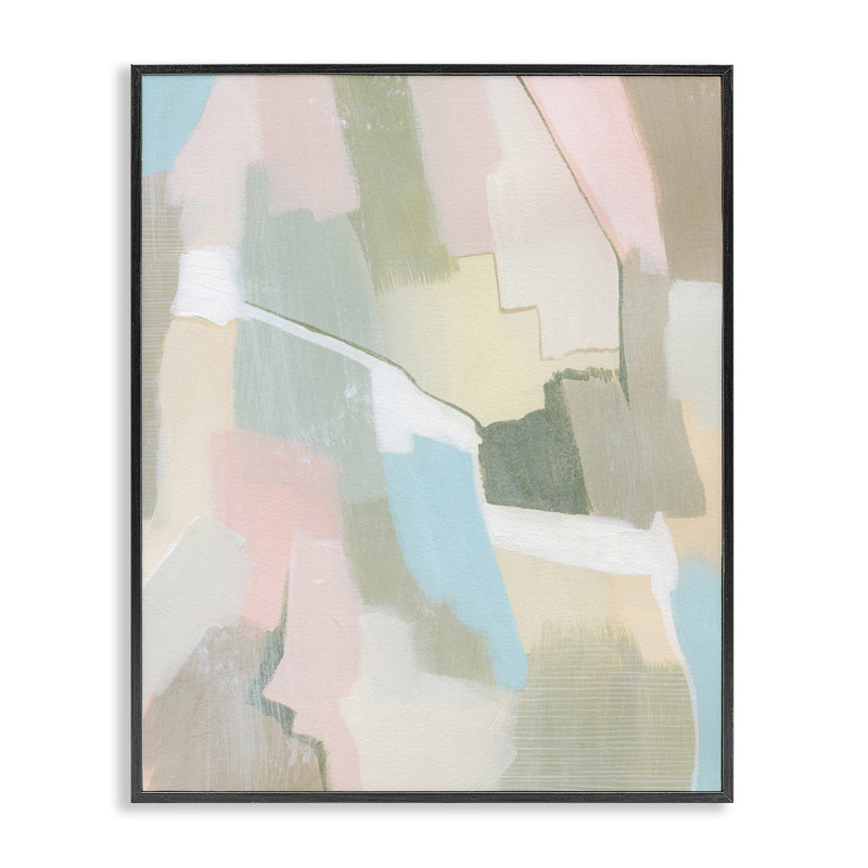 «Pastel Desert», art de la giclée abstraite encadrée par Grace Popp, Giclée encadrée noir minuit, H 14 po x l 11 po