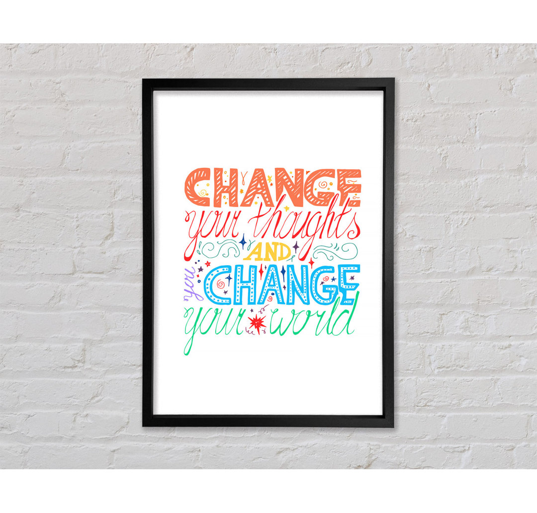 Change Your Thoughts 3 - Einzelbildrahmen Typografie auf Leinwand