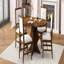 Ensemble de salle à manger extensible 5 pièces Farmhouse: table en bois (feuille de 15,7 po) et 4 chaises rembourrées-849946601-849946603