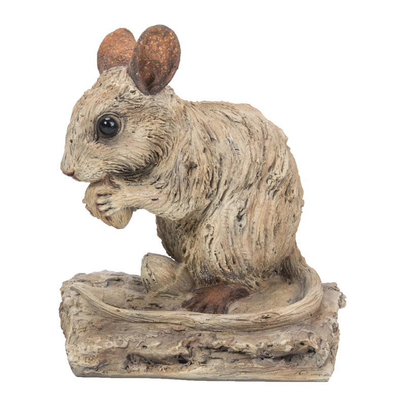 Mud Brown Polyresin Driftwood Look Mouse Statue