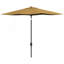 Parasol de table d'extérieur rectangulaire 6,5 pi x 10 pi avec manivelle et bouton poussoir inclinable, café-702775789