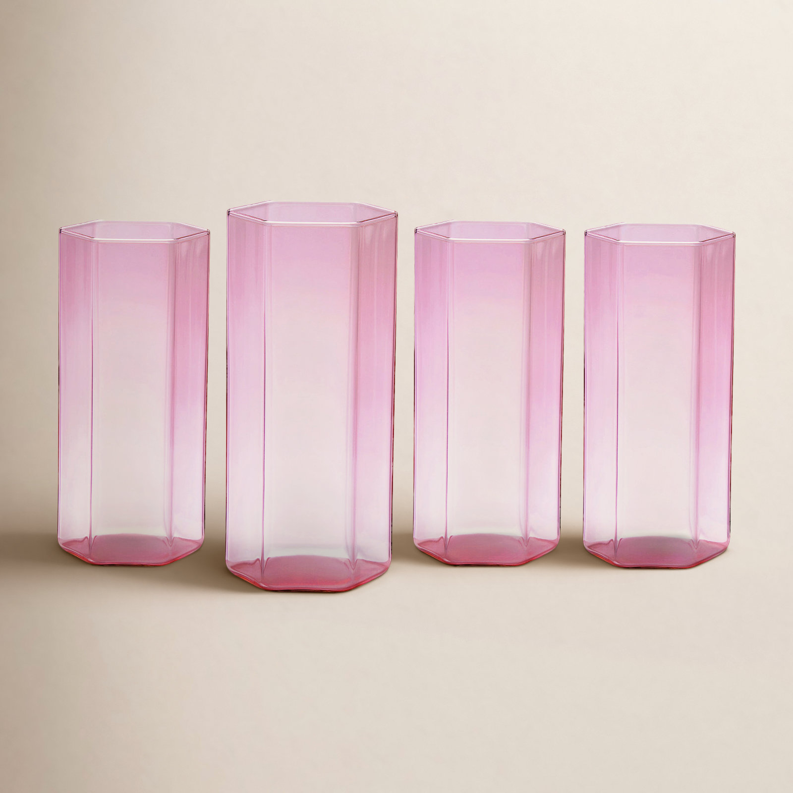 Helix Crystal Highball Glass, Pink