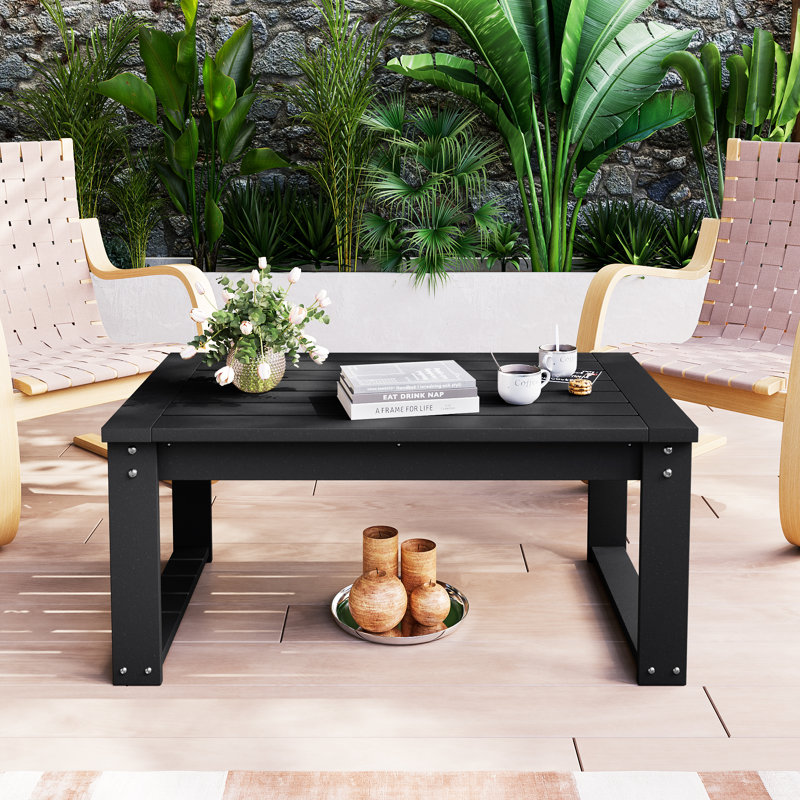 Table basse en plastique Mackerley, Noir