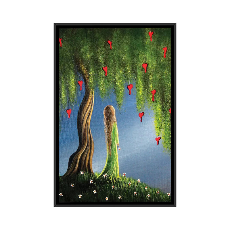 Night Of The Bleeding Hearts II by Moonlight Art Parlour - Print on Canvas, 66.04 cm H x 45.72 cm W, Black Framed