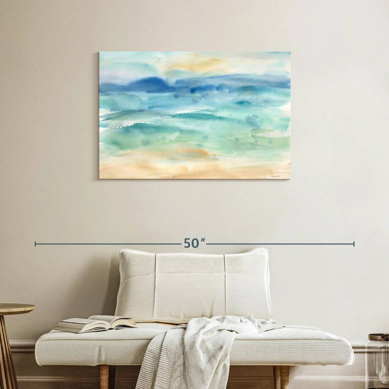 Paysage marin abstrait I, H 24 po x l 36 po