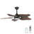 44-Inch Ceiling Fan With Light, 5 Solid Wood Blades, DC Motor, APP & Remote Control, Dimmable Full-Spectrum LED, Reversible Airflow, For 15X15 Ft Living Room Bedroom, Works On Sloped Ceilings (Less Than15°)