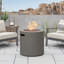 Aegean 24" Round Steel Propane Fire Pit Table with Hidden Tank Storage by Real Flame-95635477