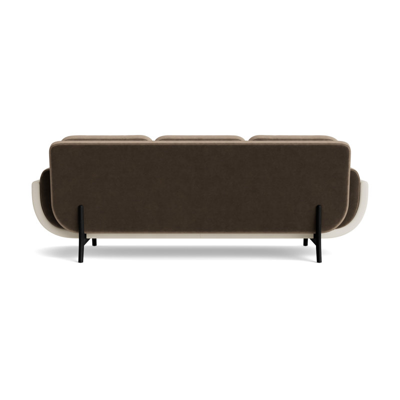 Regatta 90 Sofa, Performance Velvet-Otter/Greenwich Leather-Cream, Black