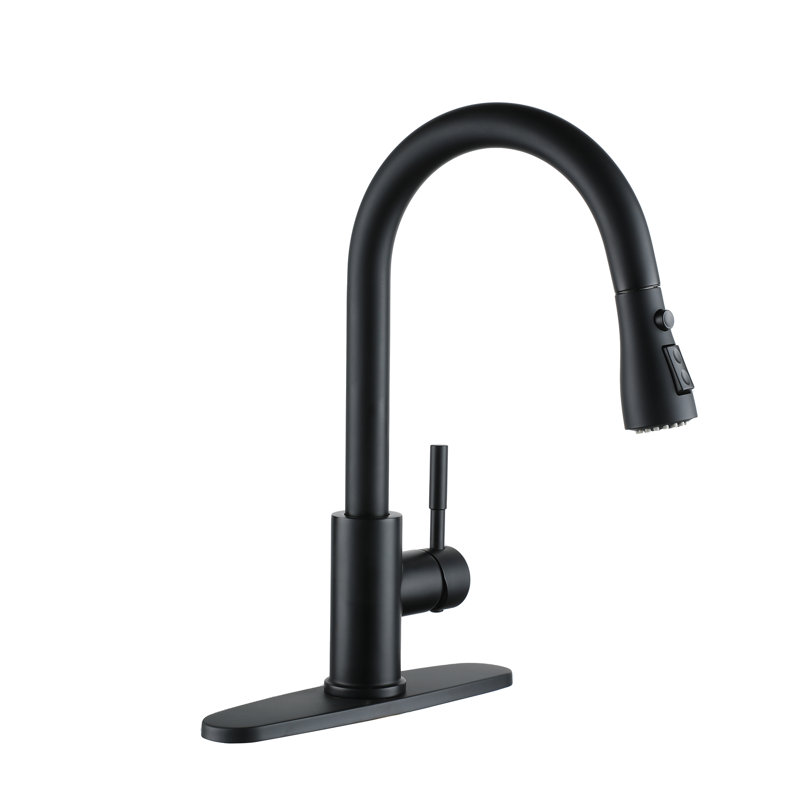 Clihome Pull Down Kitchen Faucet, Matte Black